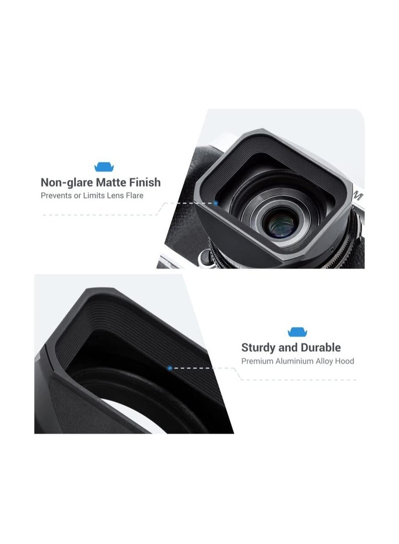 Metal Camera Lens Hood, Fit for Fujifilm Xf 27mm F2.8 R Wr, Replaces Original Fujifilm Lh-Xf27 Lens Hood, Reduce Lens Flare, Prevent Reflection, Protect Lens(with Hood Cap )