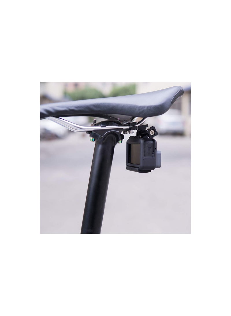 Bike Seat Mount Seat Clamp, Aluminium Alloy Seat Rail Mount, Fit for Go-Pro Hero 8/7/6/5/4/3 Action Camera, Suitable for Sport Camera Fixed, Fine Outdoor Photography Necessary