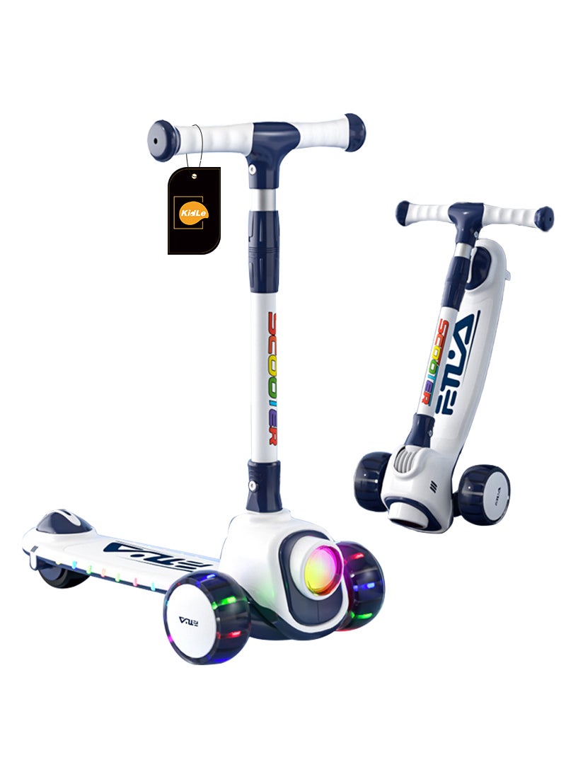 3-In-1 Children's Scooter Can Sit With Led Lights Flashing Wheel Adjustable Height Folding