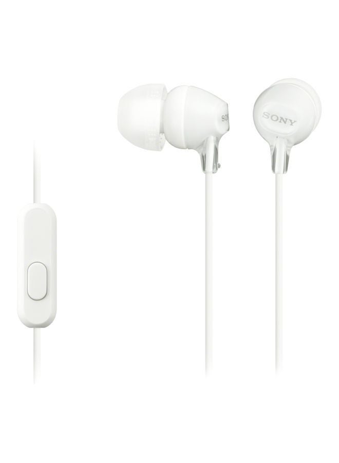 MDR-EX15AP In-ear Wired Headphones with Mic and Line Control White