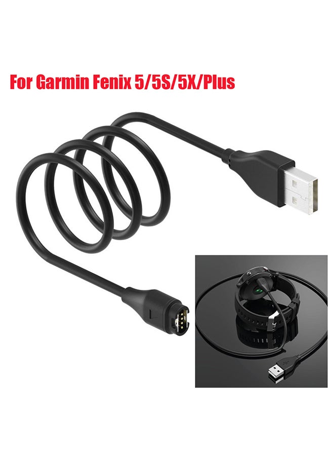 USB Charging Data Cradle Dock Cable Charger For Garmin Fenix 5 5S 5X Plus Black
