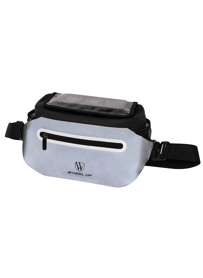 Bike Handlebar Bag Large Bicycle Front Storage Pouch with Foldable Touchscreen Phone Holder