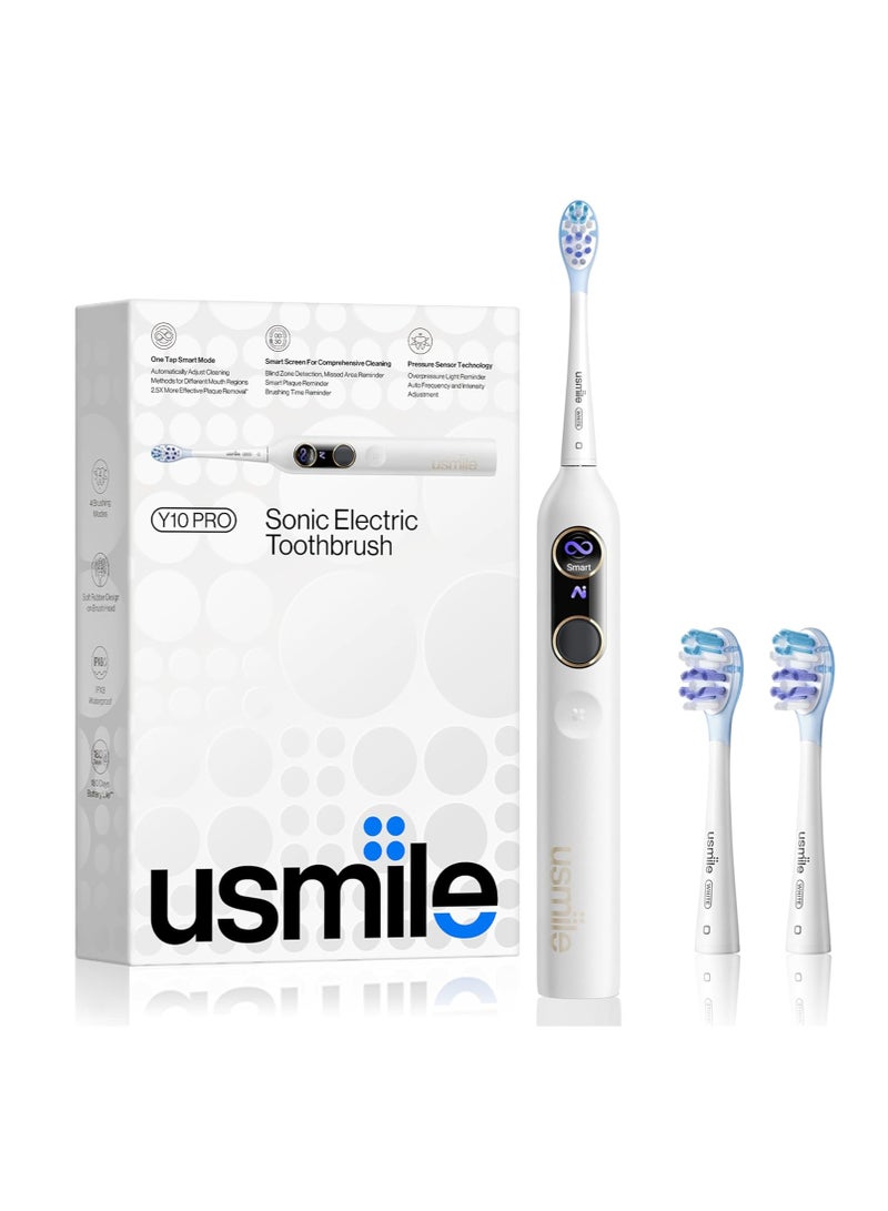 Y10 Pro Electric Toothbrush with 24/7 Smart Screen, Responsive Brushing, Smart Toothbrush with Pressure Control, 1 Charge Last 6 Months