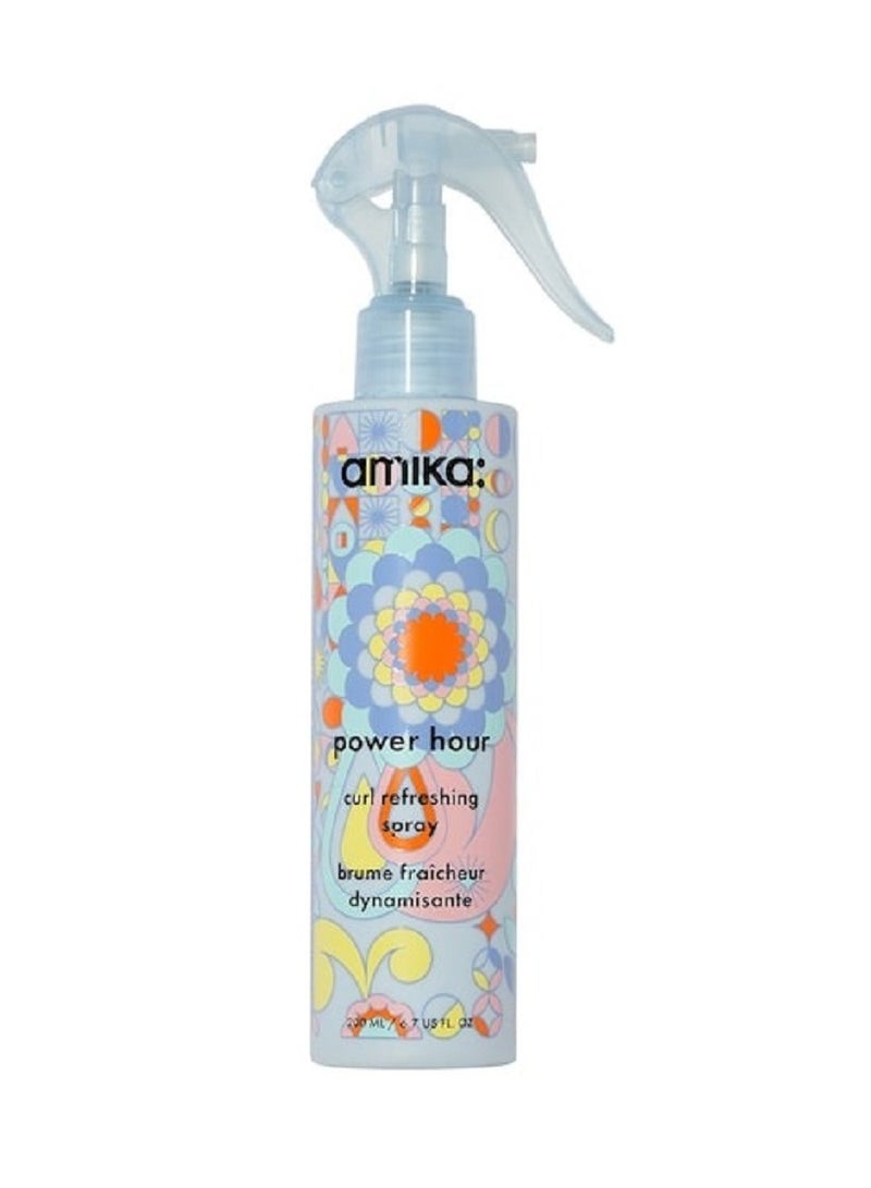 AMIKA Power Hour Curl Refreshing Spray 200ml - Revitalizing Curl Re-Activator for Bouncy, Defined, and Frizz-Free Curls