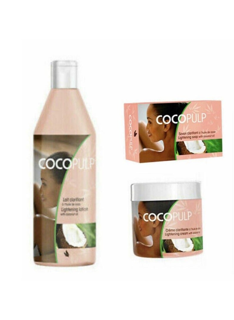 Cocopulp clarifiante lightening creme Lotion Oil Soap Complete Set