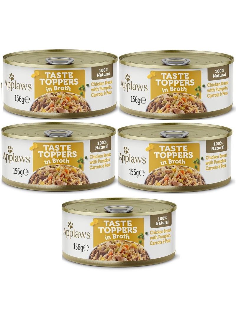 5Pc Taste Topper Broth Chicken With Veg Mix With Dry Food For Dogs 156g