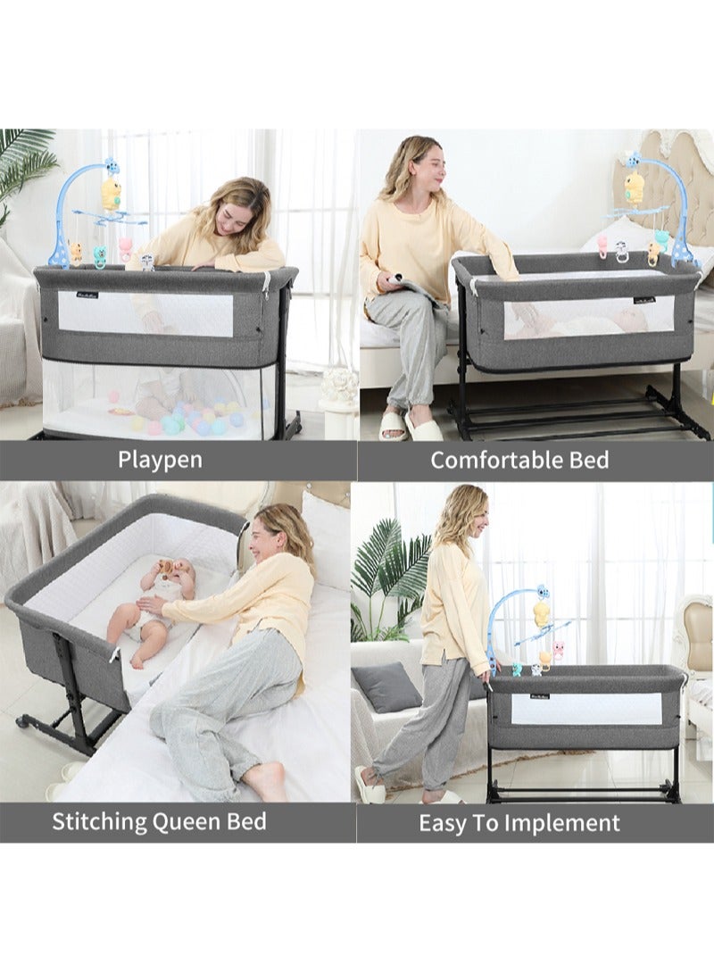 Baby Crib Play Bed Travel Bed Removable Newborn Multifunctional Portable Foldable