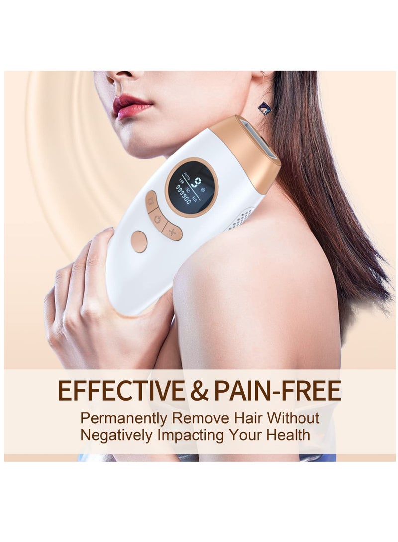 IPL Hair Removal for Women and Men, Laser Permanent 3-In-1 Face Leg Arm Back Whole Body Hair Remover, 999,900 Flashes FDA Cleared Home Use Device
