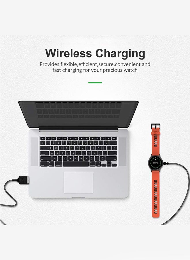 2 Packs For Wireless Charging Cable Dock Stand For Galaxy Watch Compatible With Samsung Galaxy Watch 3/Active/Active 2 Charger Dock Black