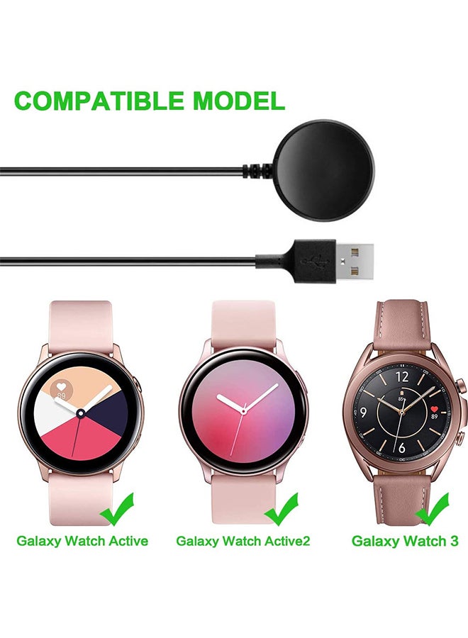 2 Packs For Wireless Charging Cable Dock Stand For Galaxy Watch Compatible With Samsung Galaxy Watch 3/Active/Active 2 Charger Dock Black