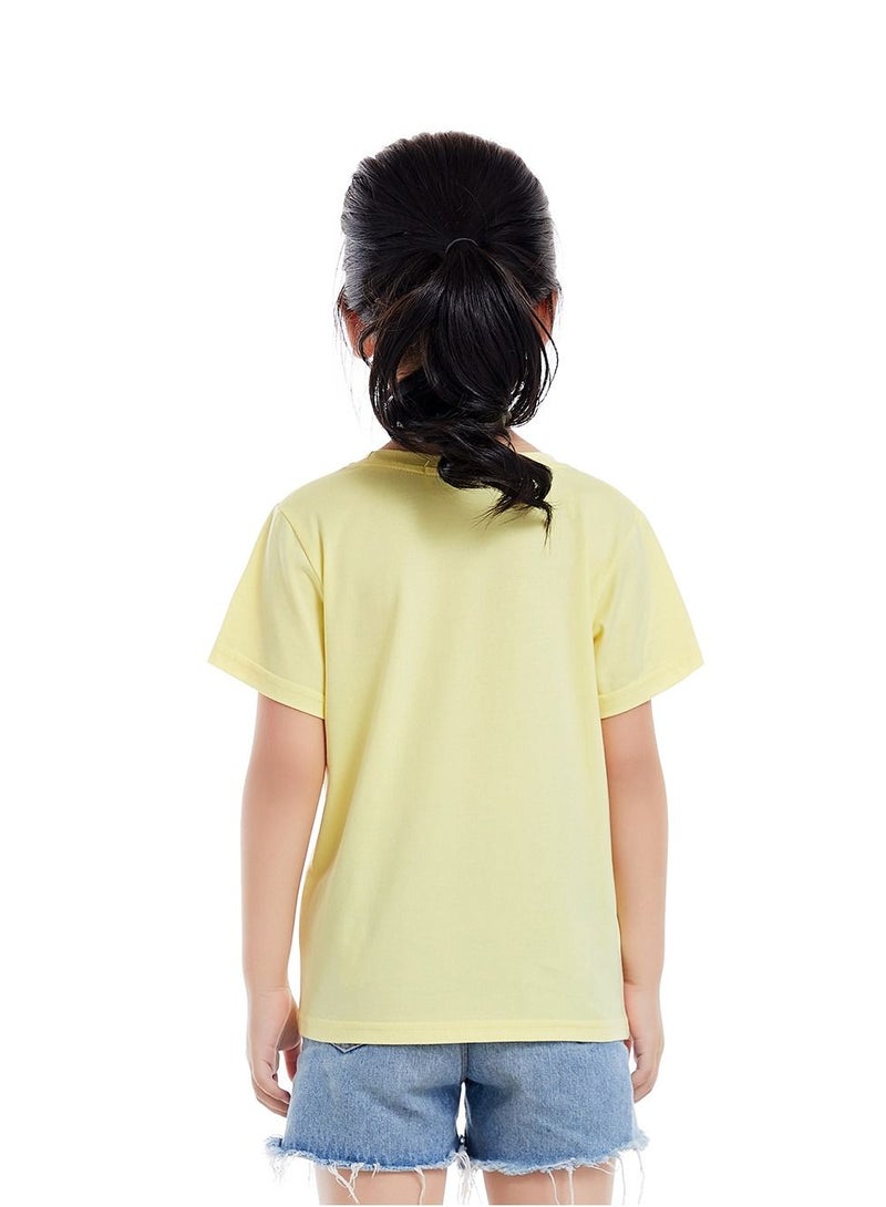 Unisex Family Couple Parent-Child clothing Ice Cream Pattern T-shirt Yellow