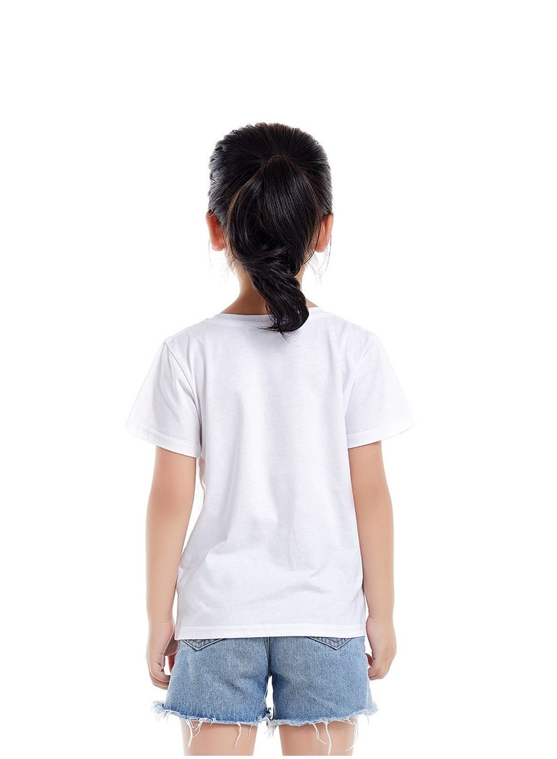 Unisex Family Couple Parent-Child clothing Ice Cream Pattern T-shirt White