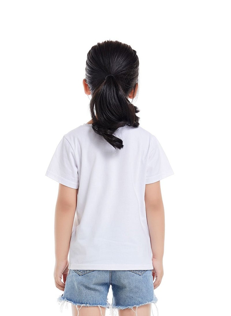 Unisex Family Couple Parent-Child clothing Sailboat Pattern T-shirt White