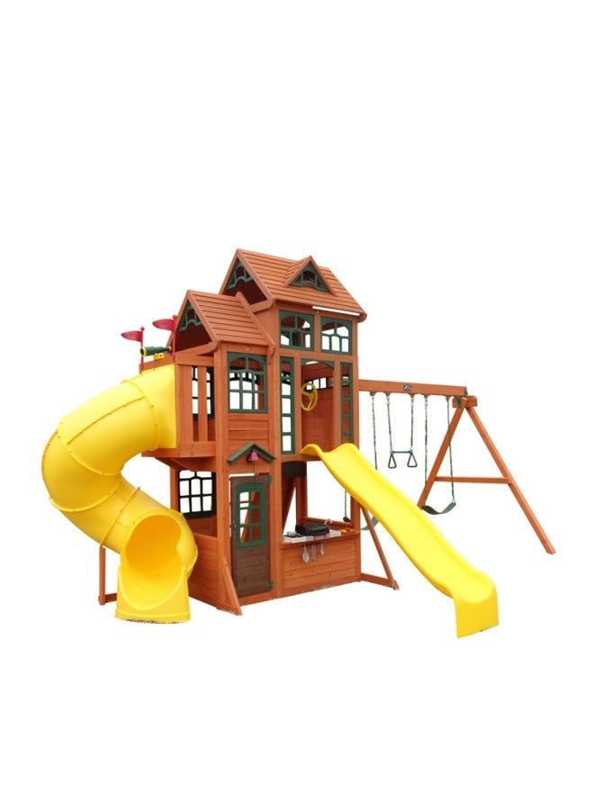 Kidkraft Canyon Ridge Wooden Outdoor Playset / Swing Set