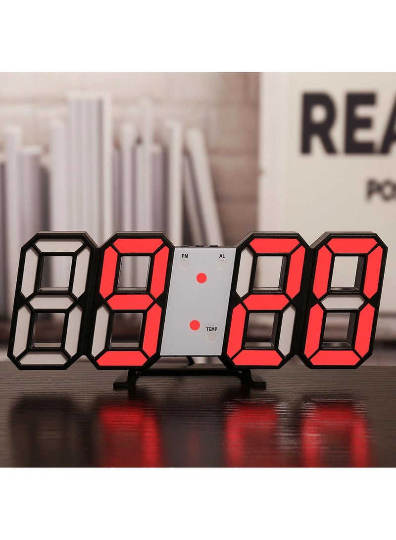 Intelligent 3D Clock Led Digital Alarm Clock Electronic Clock Living Room Wall Mounted Clock Indoor Temperature Clock