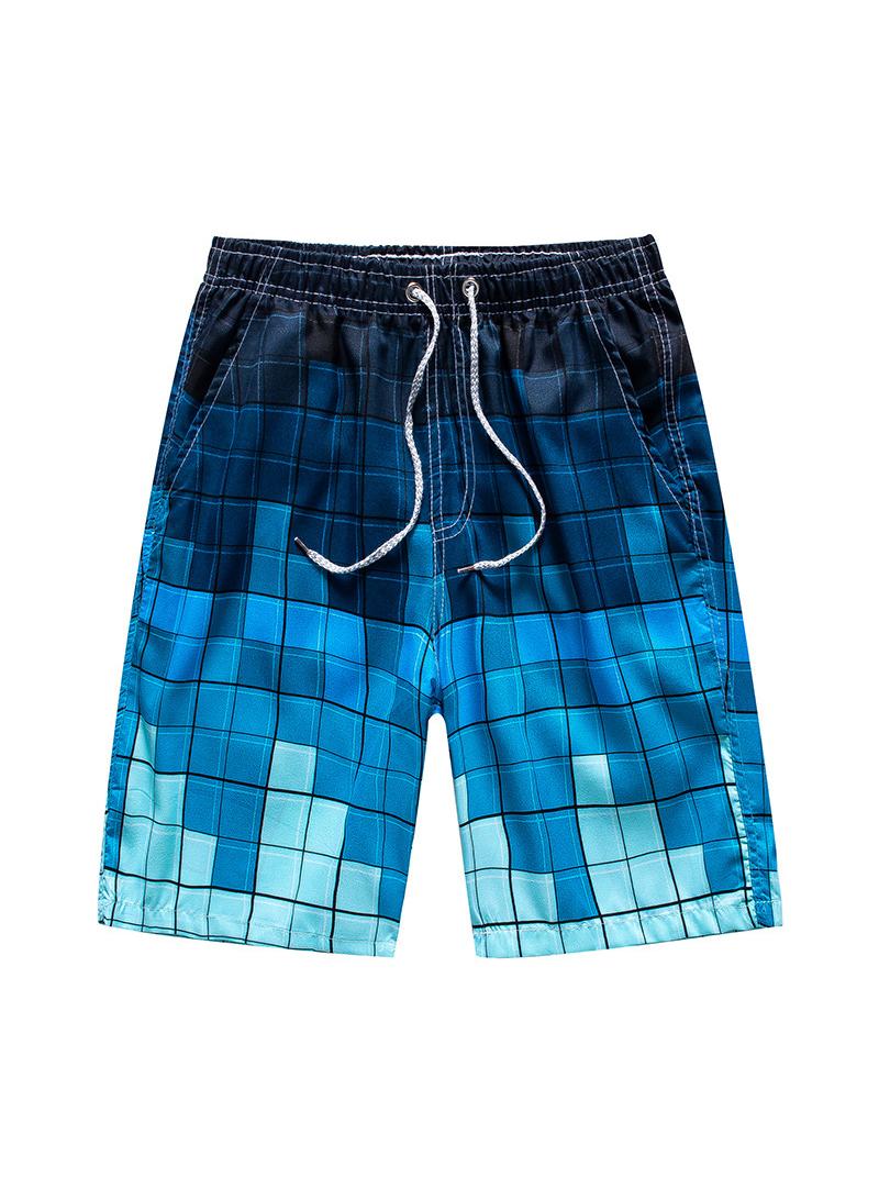 6-Piece Men Swim Beach Shorts Quick Dry Swimming Trunks Drawstring Surfing Board Shorts Loose Boxers Short Pants