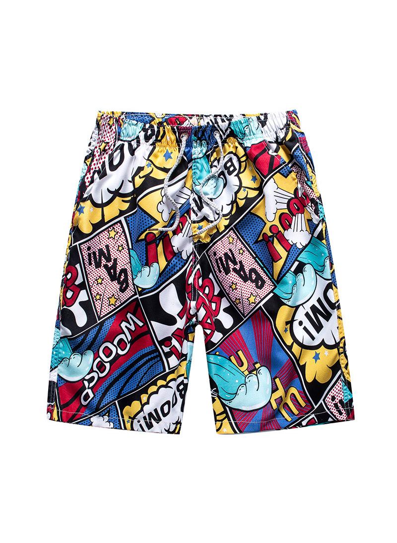 6-Piece Men Swim Beach Shorts Quick Dry Swimming Trunks Drawstring Surfing Board Shorts Loose Boxers Short Pants