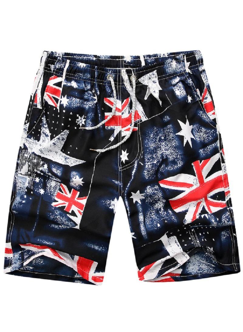 6-Piece Men Swim Beach Shorts Quick Dry Swimming Trunks Drawstring Surfing Board Shorts Loose Boxers Short Pants