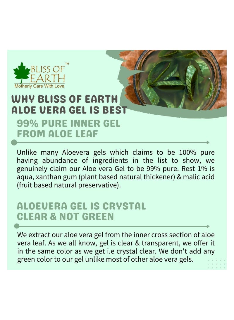 BLISS OF EARTH Crystal Clear Aloe Vera Gel 100g Pack of 4