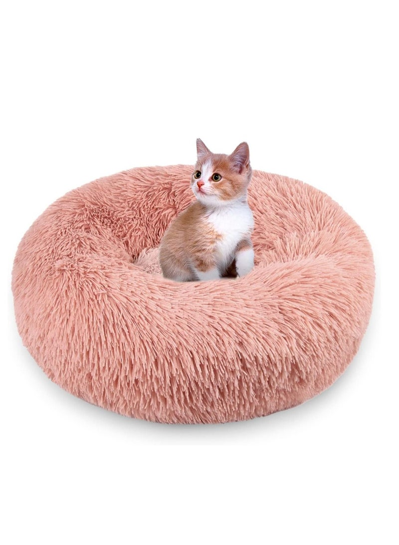 Cat Bed, Fluffy Cat Cushion, Washable Dog Bed, Small Dog Pet Bed for Small Dogs, Cats and Other Pets (50 cm, Pink)