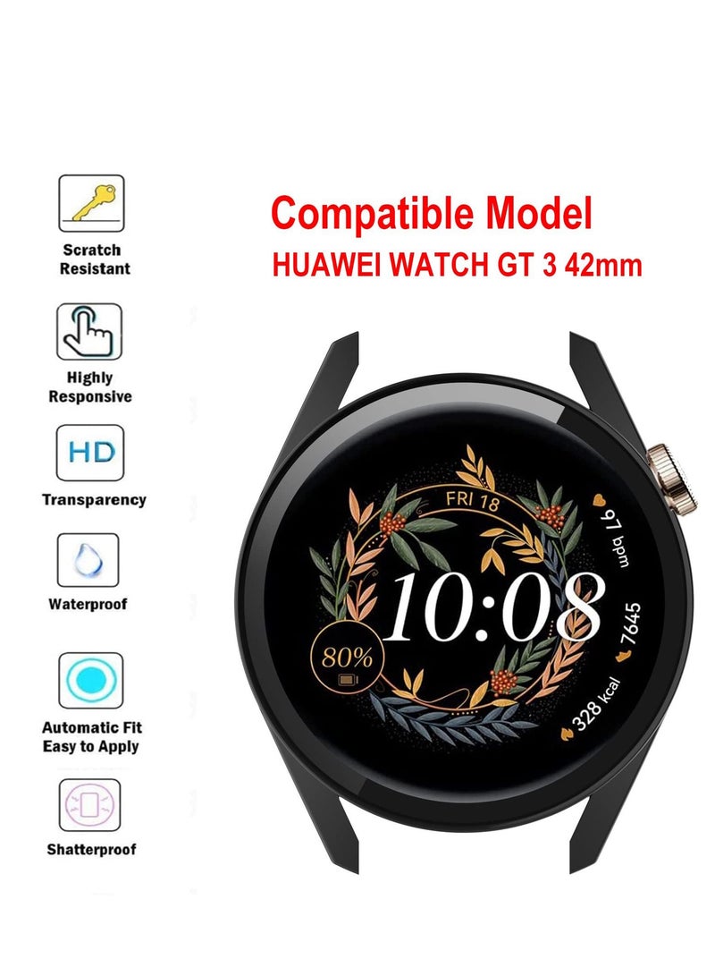 Case for Huawei Watch GT 3 42mm, 2Pack All-around Ultra Thin Anti-Scratch Bumper, Anti Scratch Tempered glass with watch case protector(2 Colors)