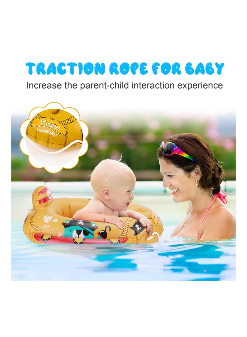 SYOSI Baby Swimming Float, Baby Swimming Ring Baby Float Inflatable Pool Toy Pirate Boat with Water Pistol Baby Pool Float Pool Inflatables for Kids Inflatable Boat Kids ​of Age 2-8 Year