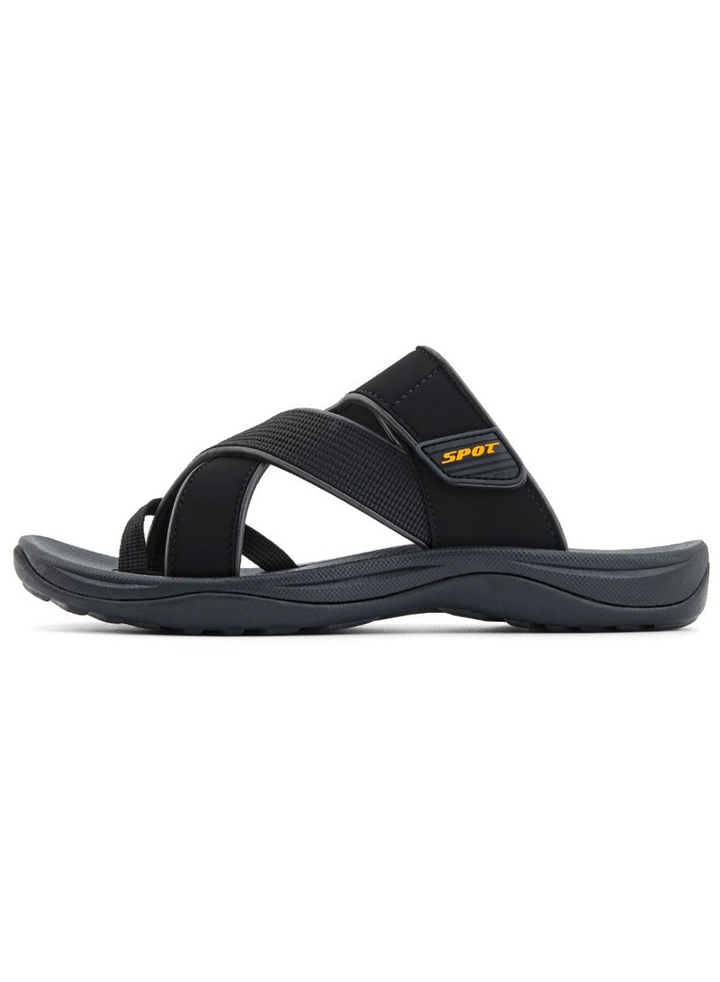 Slippers for men | Men's Casual Slipper with Traditional Look | SS-1921 Black