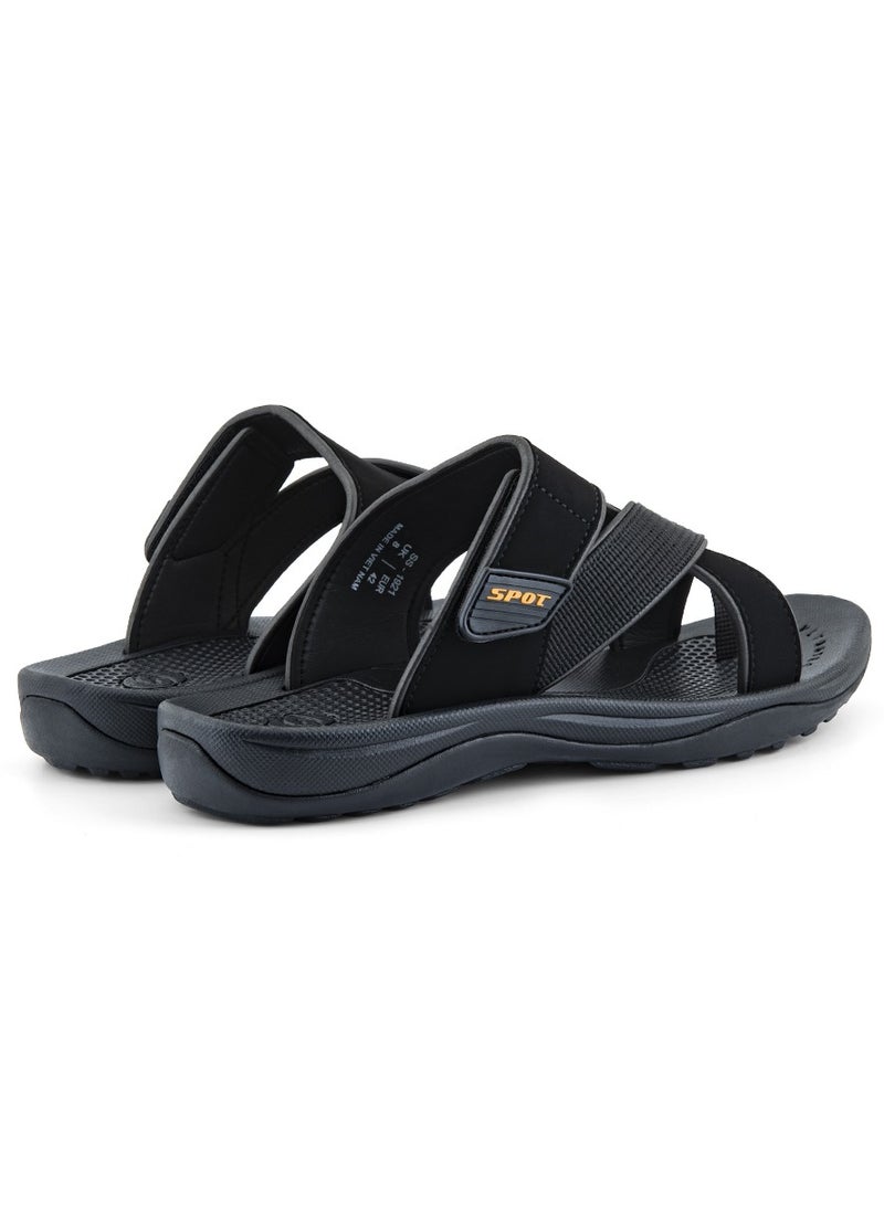 Slippers for men | Men's Casual Slipper with Traditional Look | SS-1921 Black