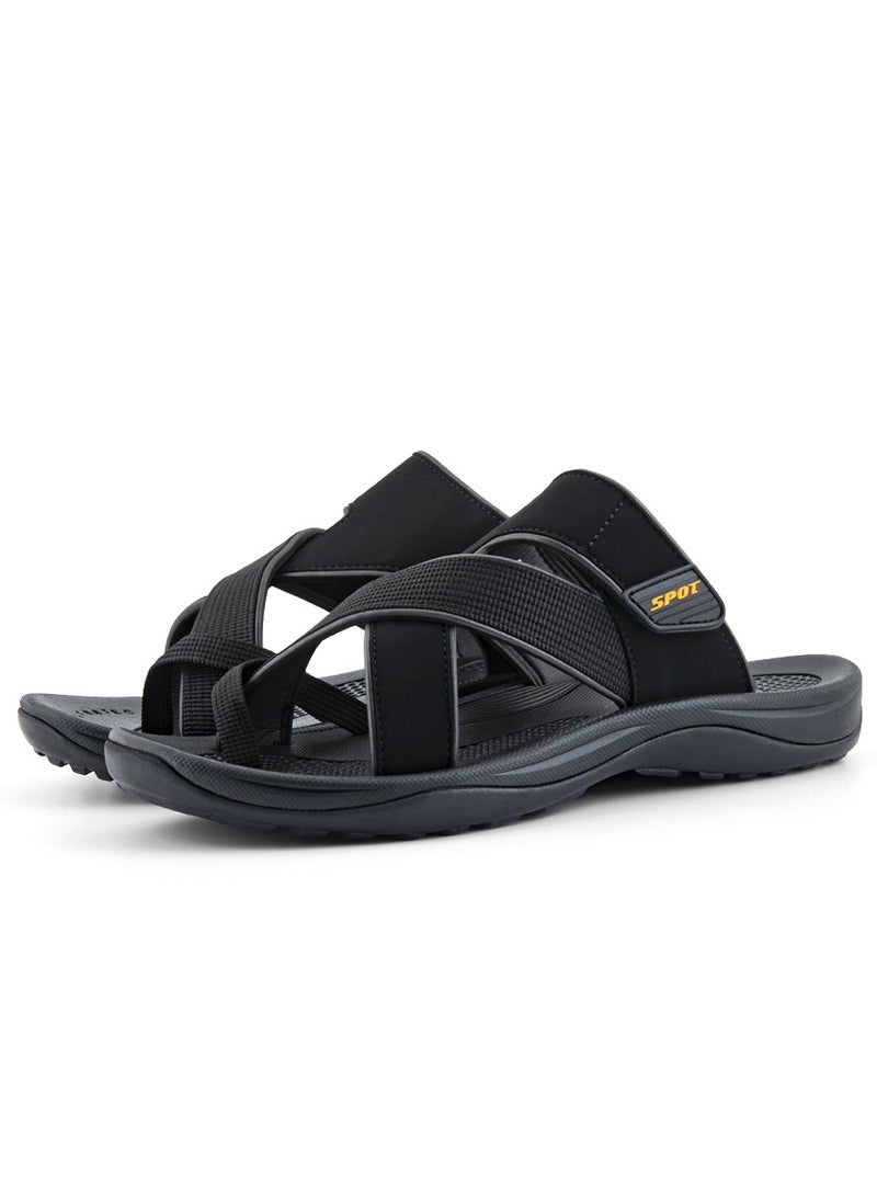 Slippers for men | Men's Casual Slipper with Traditional Look | SS-1921 Black