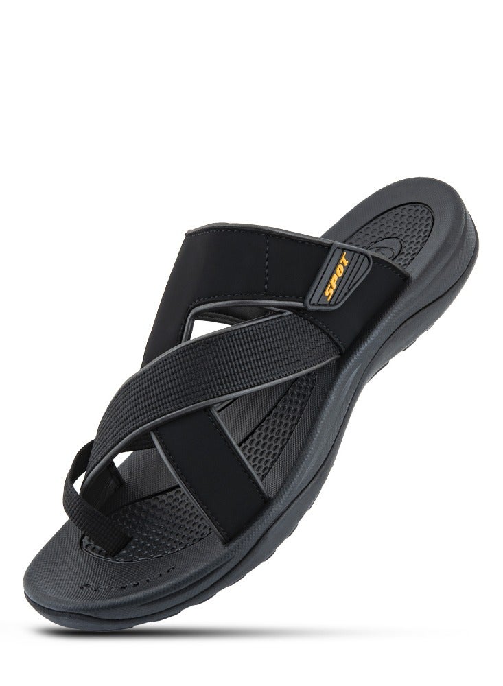 Slippers for men | Men's Casual Slipper with Traditional Look | SS-1921 Black
