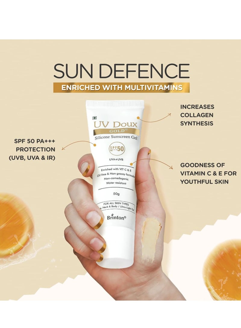 Brinton UV Doux Gold Silicone Sunscreen Gel SPF 50 50G