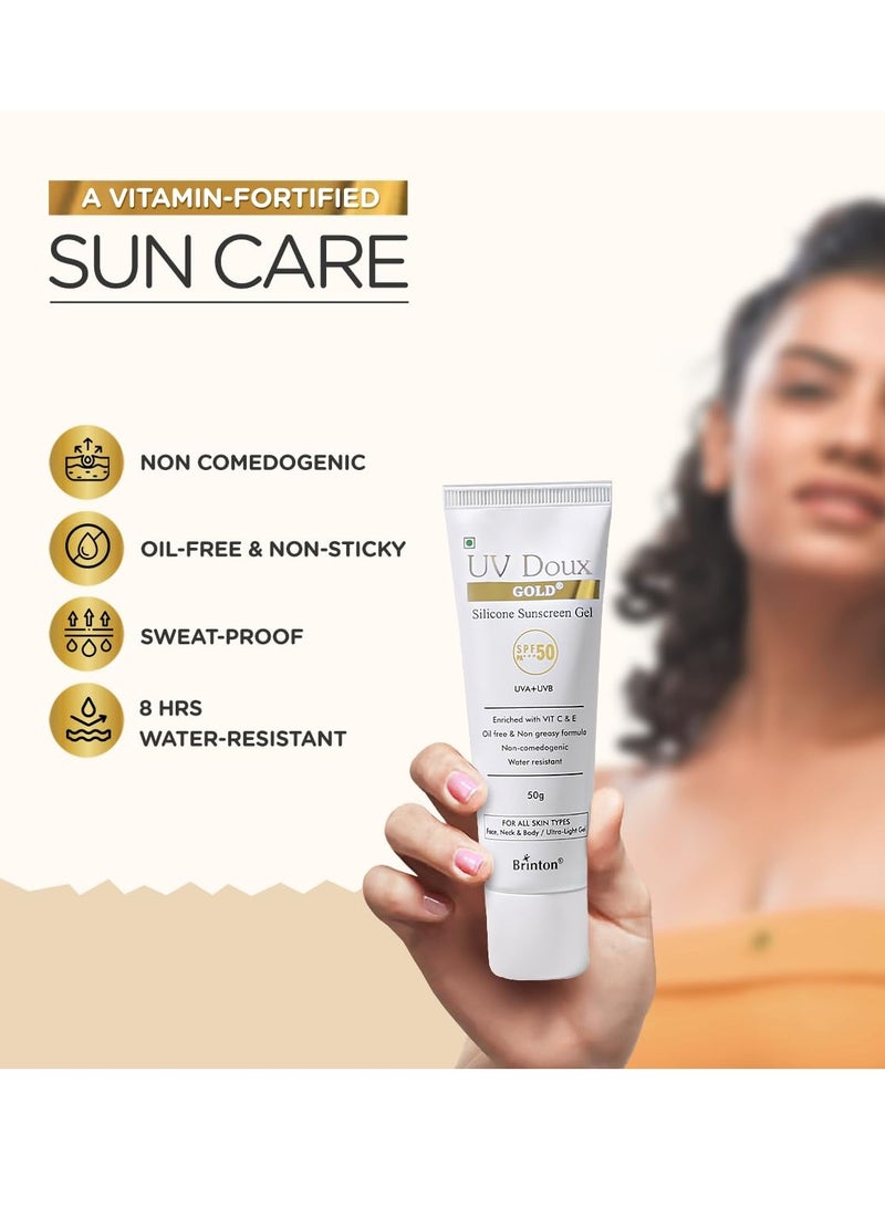 Brinton UV Doux Gold Silicone Sunscreen Gel SPF 50 50G