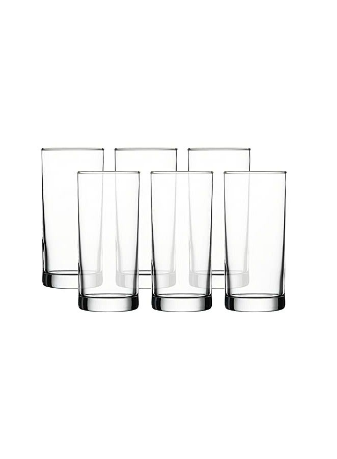 Pasabahce Istanbul Beer/Juice/Water Glass Tumbler 380 ml 6 Pcs Set, Transparent