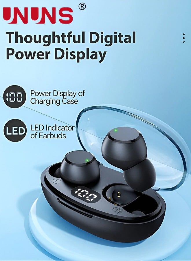 Wireless Earbuds Bluetooth Headphones,Mini Ear Buds Bluetooth 5.3 Headsets Built-in Mic,IPX7 Waterproof Lightweight Earphones Sports,Charging Case Digital Display,For Phone PC Laptop
