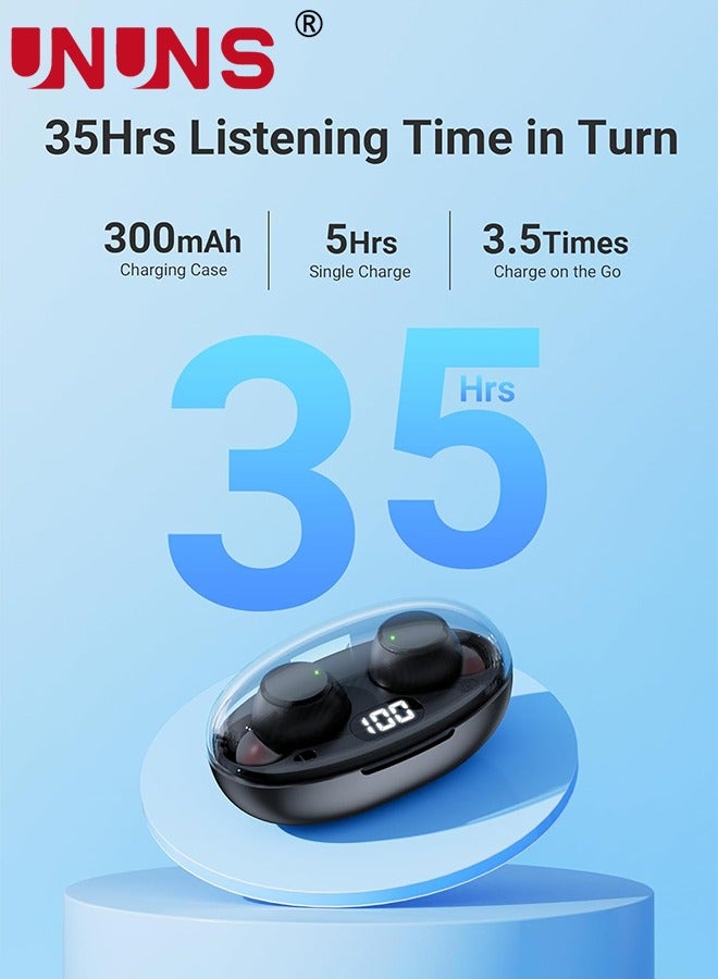Wireless Earbuds Bluetooth Headphones,Mini Ear Buds Bluetooth 5.3 Headsets Built-in Mic,IPX7 Waterproof Lightweight Earphones Sports,Charging Case Digital Display,For Phone PC Laptop