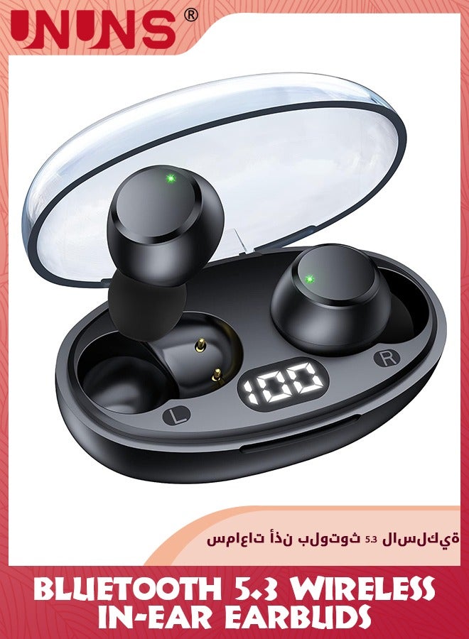 Wireless Earbuds Bluetooth Headphones,Mini Ear Buds Bluetooth 5.3 Headsets Built-in Mic,IPX7 Waterproof Lightweight Earphones Sports,Charging Case Digital Display,For Phone PC Laptop