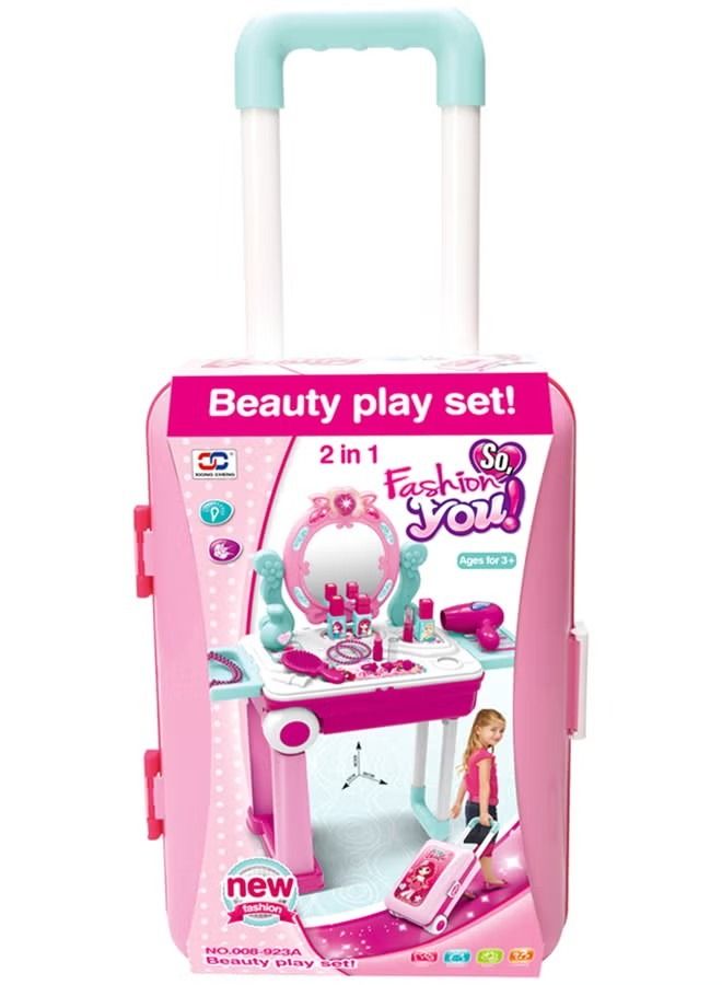 ORiTi Portable Pretend Glamorous Vanity Make Up Beauty Play Set With Light And Sound cm
