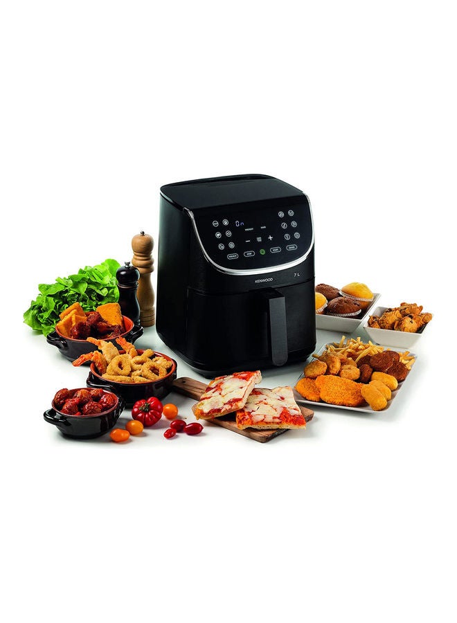 Digital Air Fryer XXXL 2.8Kg With Max Crisp Function Recipe Book Rapid Hot Air Circulation For Frying Grilling Broiling Roasting Baking And Toasting 7 L 1800 W HFP80.000BK Black