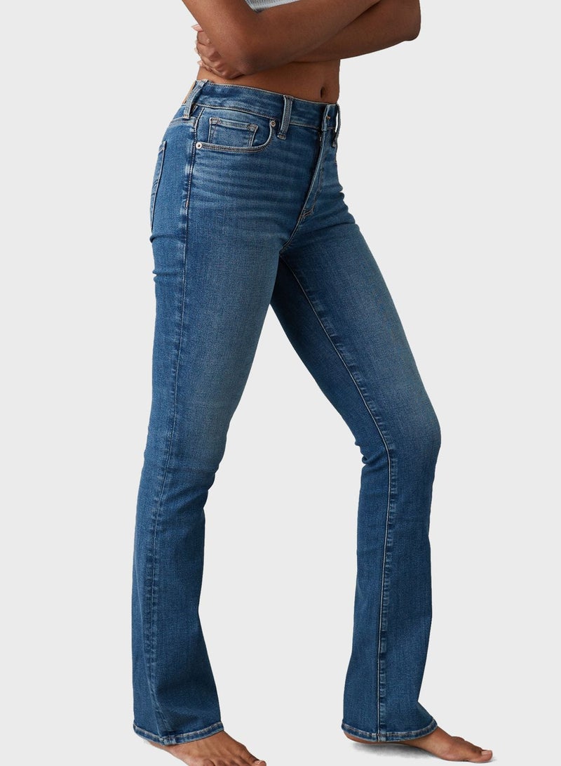 High Waist Flared Skinny Jeans