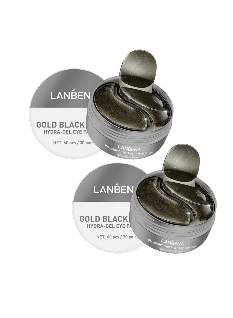 Lanbena Gold Black Pearl Hydra-Gel Eye Patches 30 Pairs 2 Pack