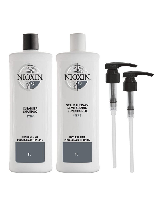 System 2 Shampoo & Conditioner Prepack Natural Treated Hair With Progressed Thinning Pumps Included 33.8 Fl Oz