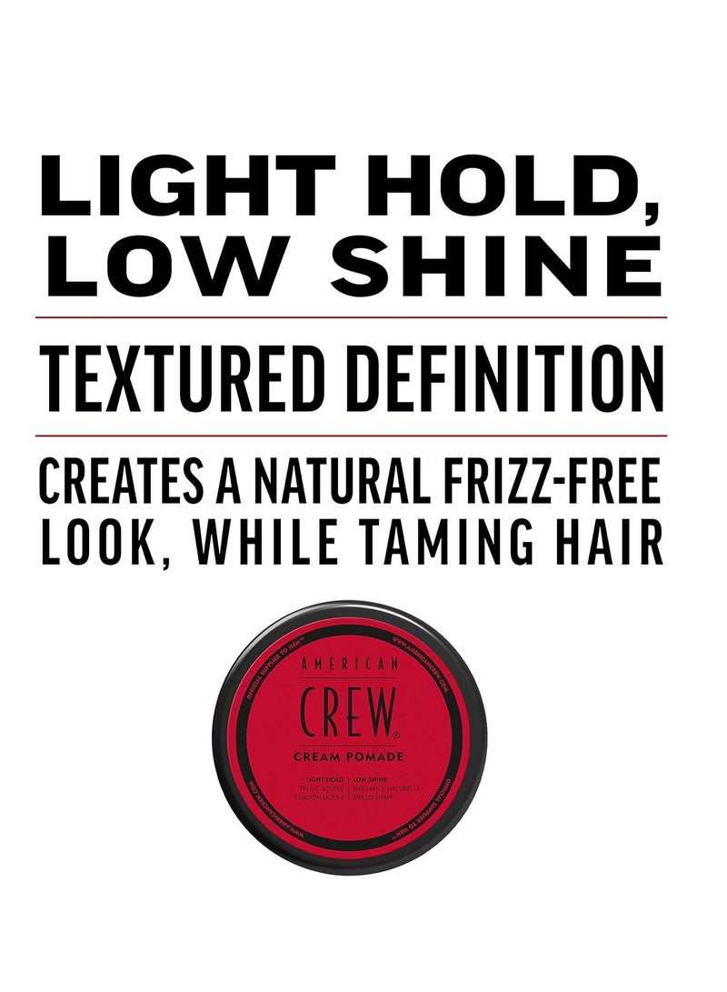 American Crew Men's Hair Cream Pomade,Like Hair Gel with Light Hold & Low Shine 85g