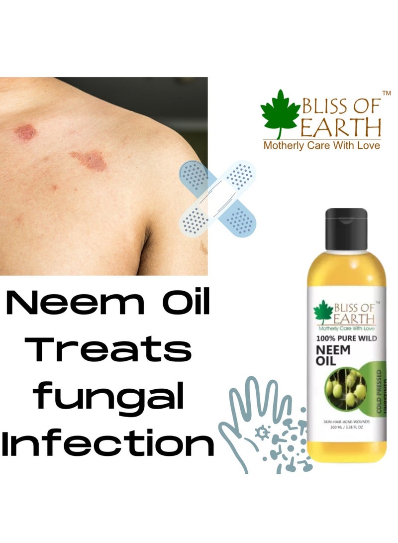 100% Pure Neem Oil 100ml Coldpressed Unrefined Great for Haircare Skincare Natural Bug Repellent Pack of 3