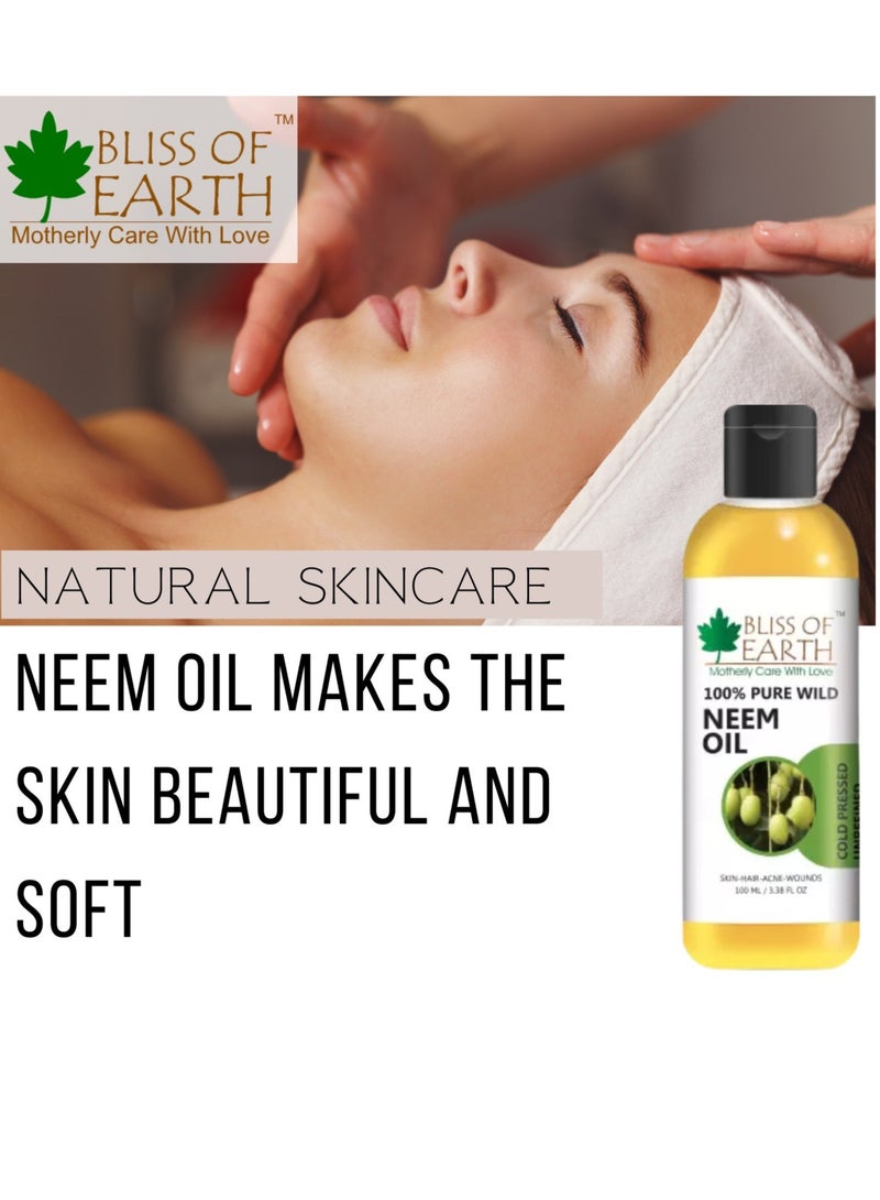 100% Pure Neem Oil 100ml Coldpressed Unrefined Great for Haircare Skincare Natural Bug Repellent Pack of 3