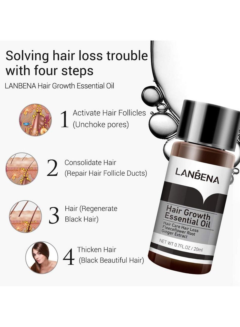 Hair Growth Essence Fast Powerful Hair Care Essential Oil Treatment Preventing Hair Loss 20ml 2 Pack