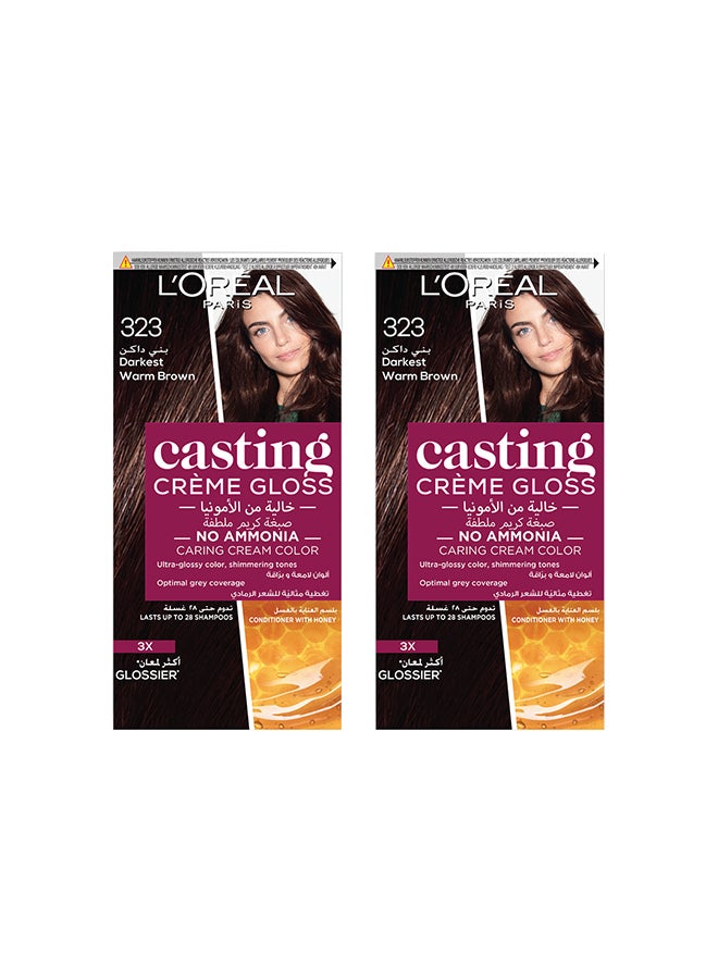 Casting Crème Gloss No Ammonia Hair Color For Shiny Hair 323 Darkest Warm Brown