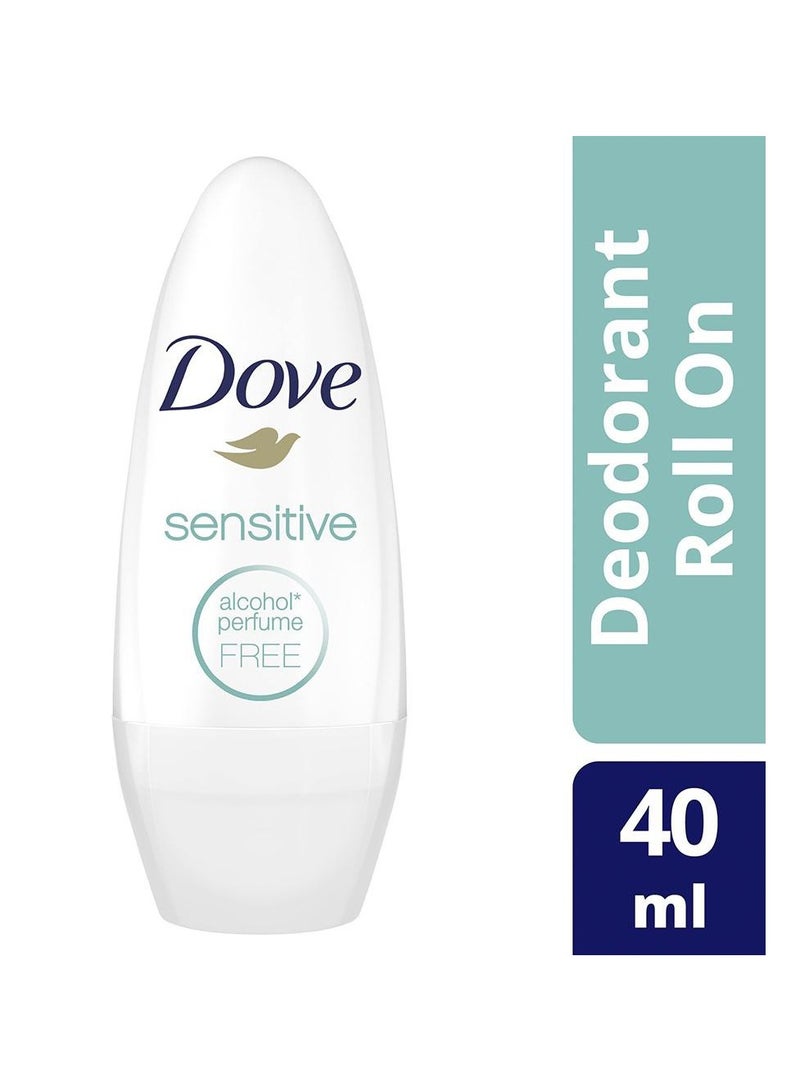 Dove Sensitive Antiperspirant Deodorant Roll-On, Fragrance-Free, 1.7 Ounce / 50 Ml (Pack of 3)