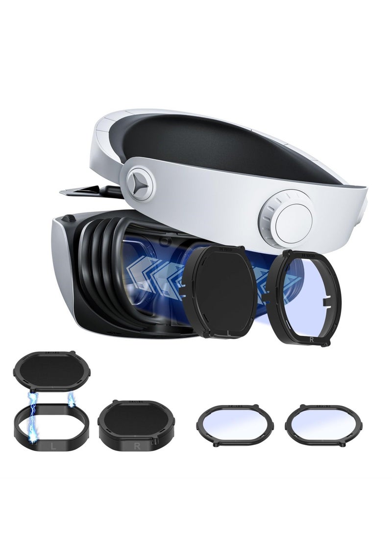 PSVR2 Lens Protector Cover Kit, Anti Scratch Accessories for Playstation VR2, Includes Blue Light Blocking Glasses, Easy Installation