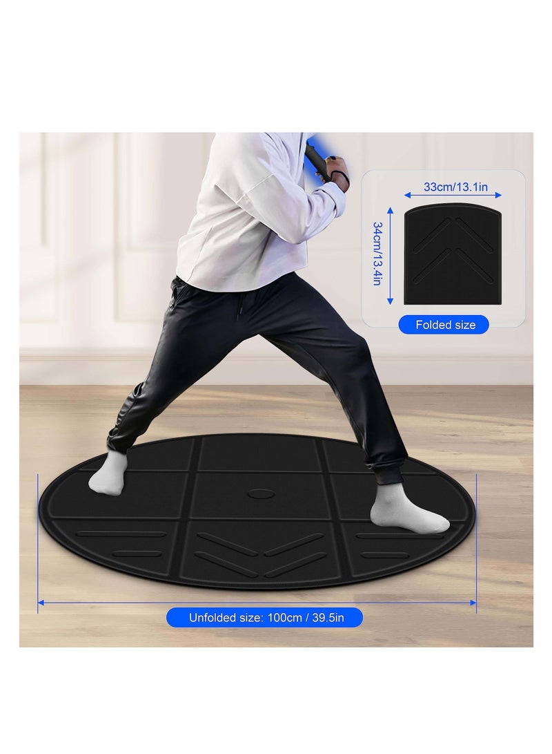 Foldable VR Round Mat, Anti-slip and Comfortable Floor Mat, Helps Determine Direction and Position and Prevents Players from Hitting and Breaking Objects in Surroundings, Game Accessories