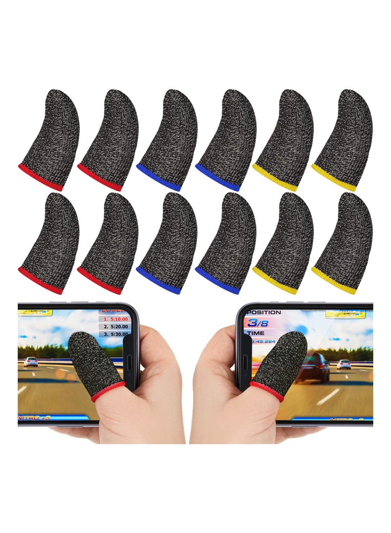 30 Pieces Gaming Finger Sleeves Set, Mobile Game Controllers Thumb Covers Anti-Sweat Silver Fiber Finger Protectors Breathable Touchscreen Phone Sleeves Finger Sleeves for Phone Games PUBG